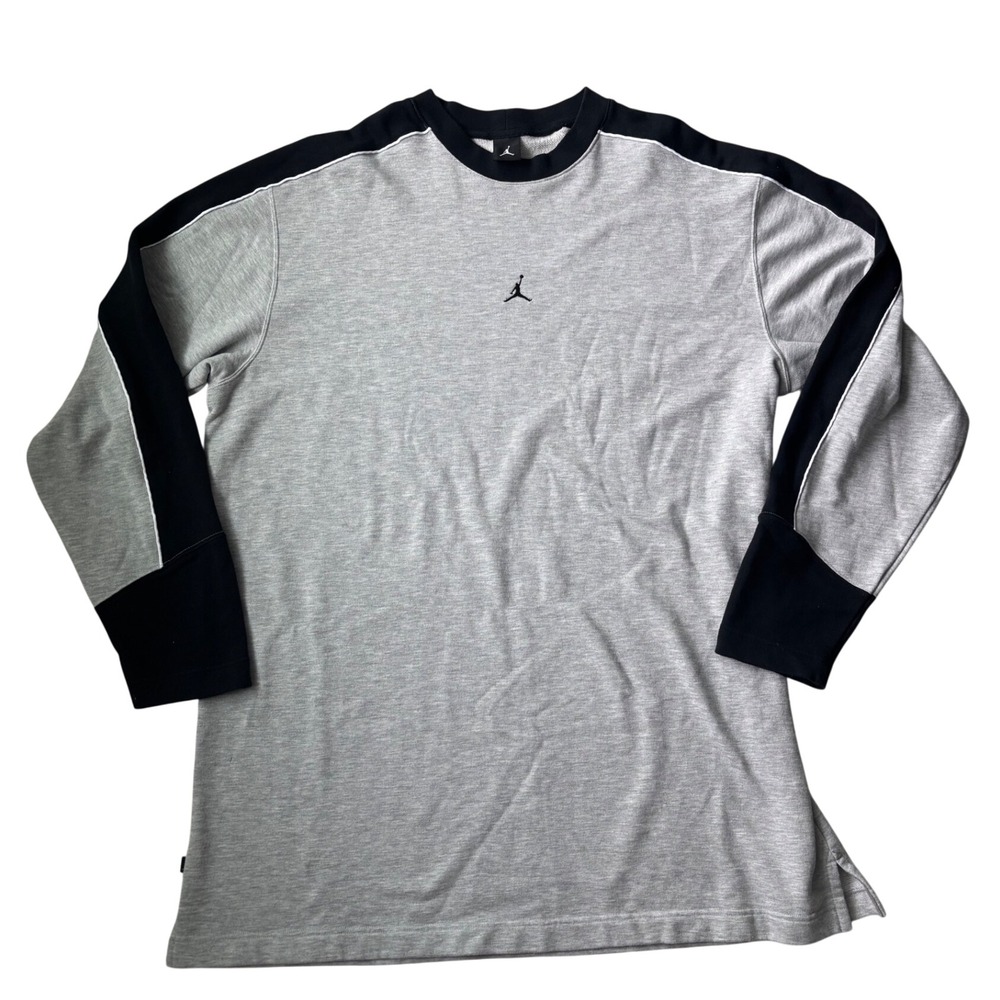 Vintage Jordan Jumpman Sweatshirt 3XLT Gray Black Y2K 90s Long Sleeve Pullover